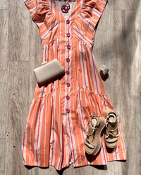 Fate - Women's Stripe V Midi Dress