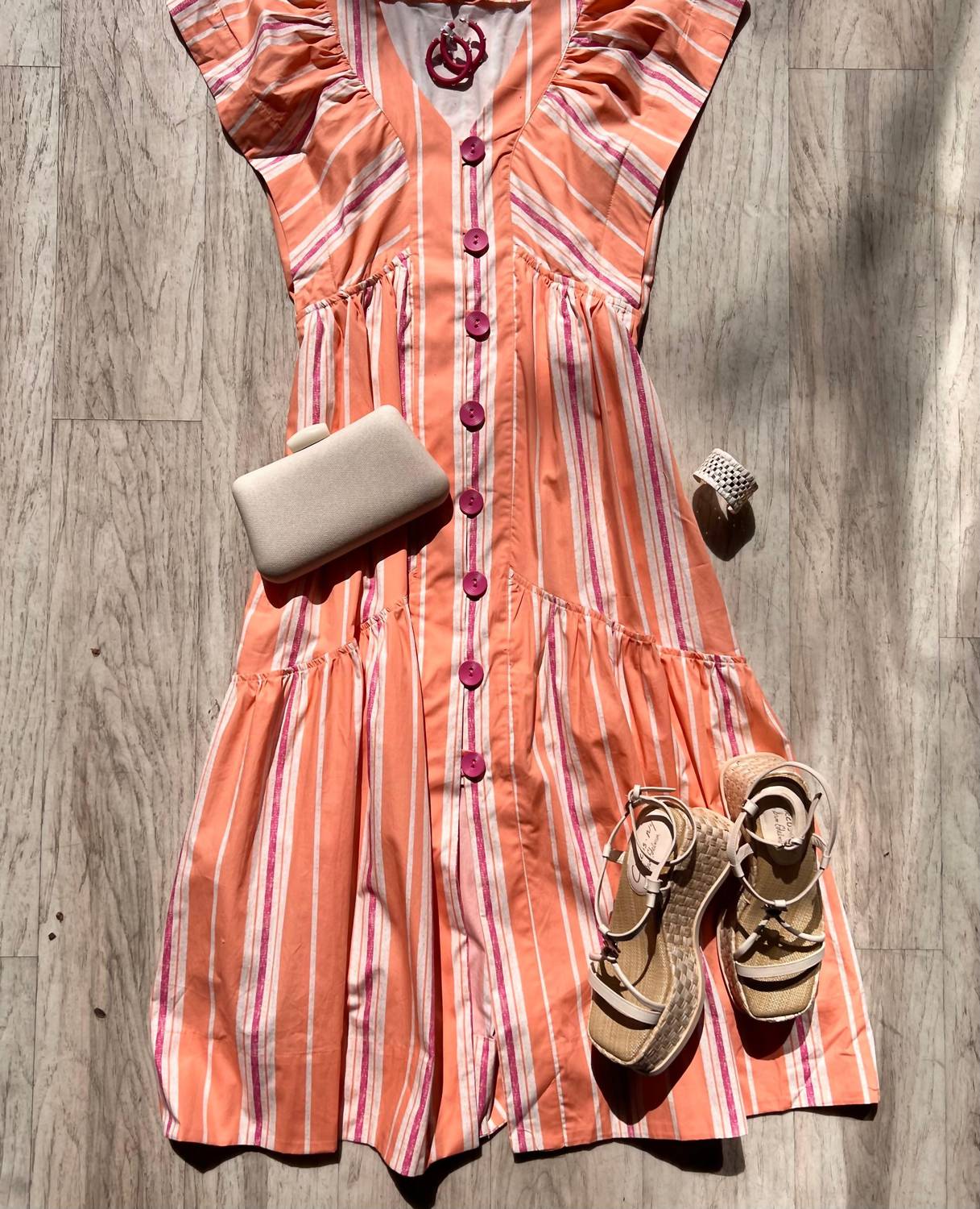 Fate - Women's Stripe V Midi Dress