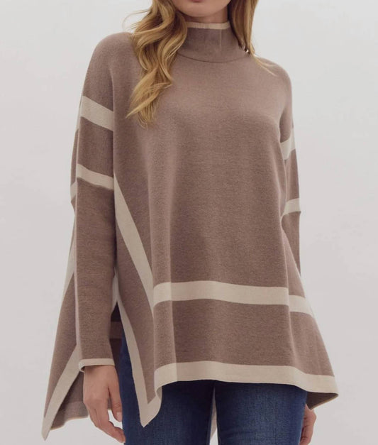 Entro - Two-Tone Mock Neck Top