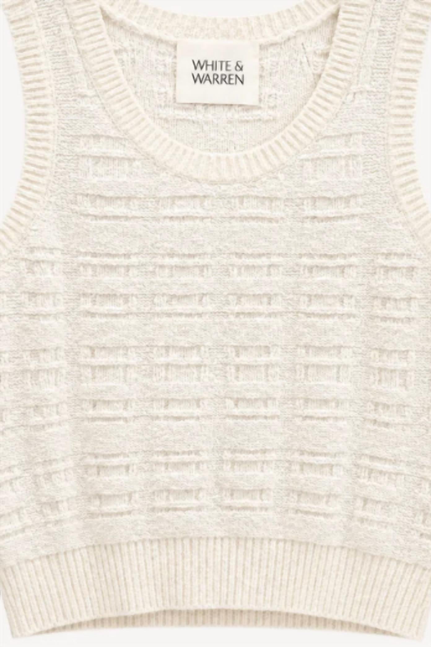 White + Warren - Women's Textured Boucle Tank Top