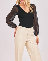Sadie & Sage - Gleam Mixed Media Bodysuit