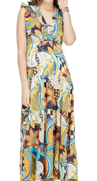 Jade Melody Tam - Ruched V-neck Maxi Dress