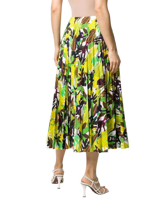 Valentino - Monkey Forest Pleated Midi Skirt