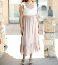 Blu Pepper - Mixed Media Button Down Midi Dress