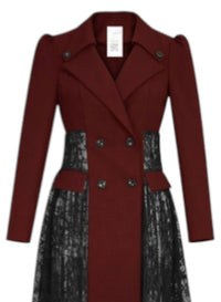 Chic Star - Women's Lace Trench Jacket