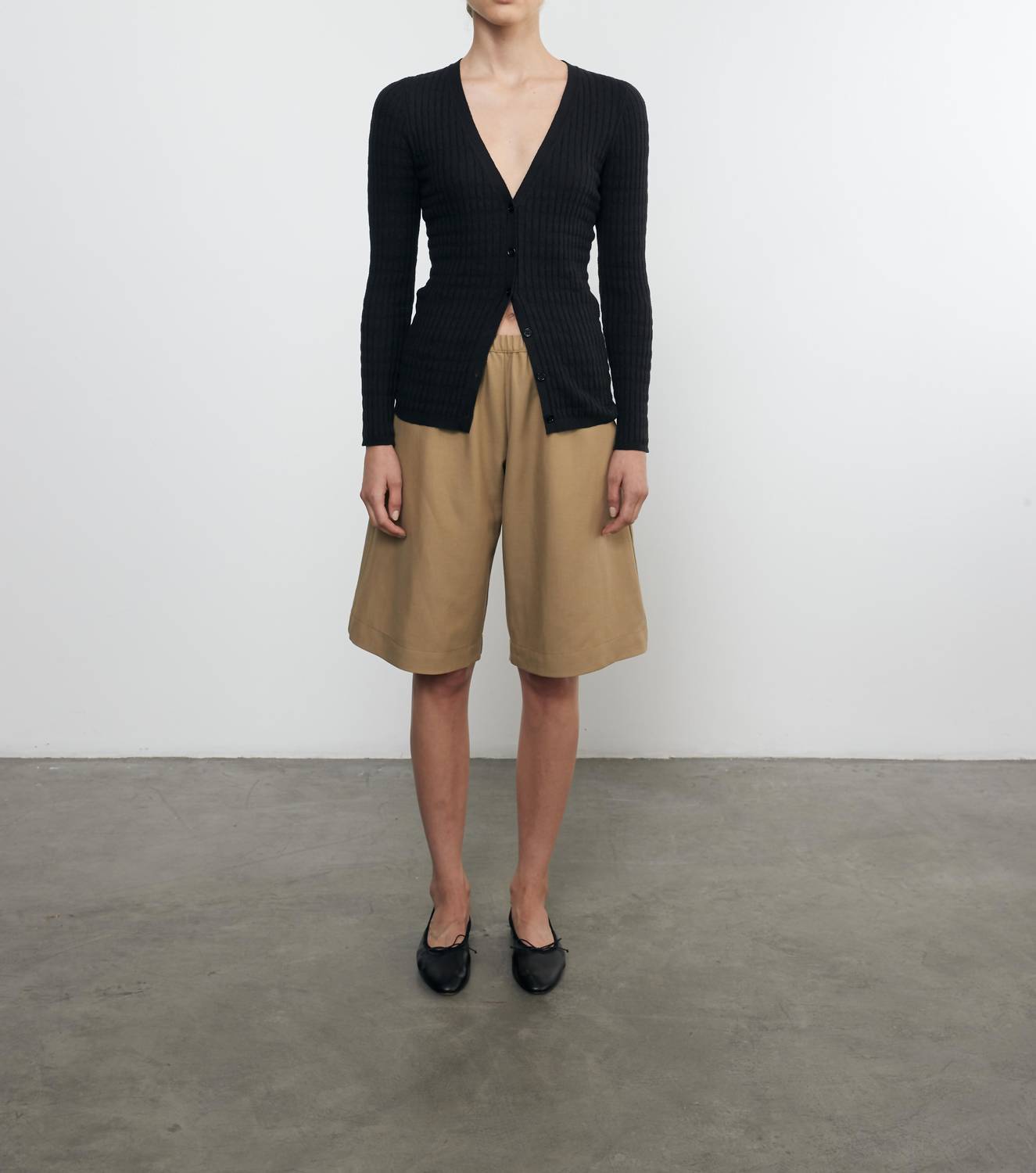 Enza Costa - LINEN COTTON V-NECK CARDIGAN
