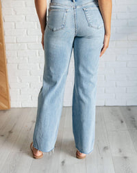 Judy Blue - Women's High Rise Rigid Magic Destroyed Straight Jeans