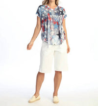 Jess & Jane - Dolman Cap Sleeve Print Top