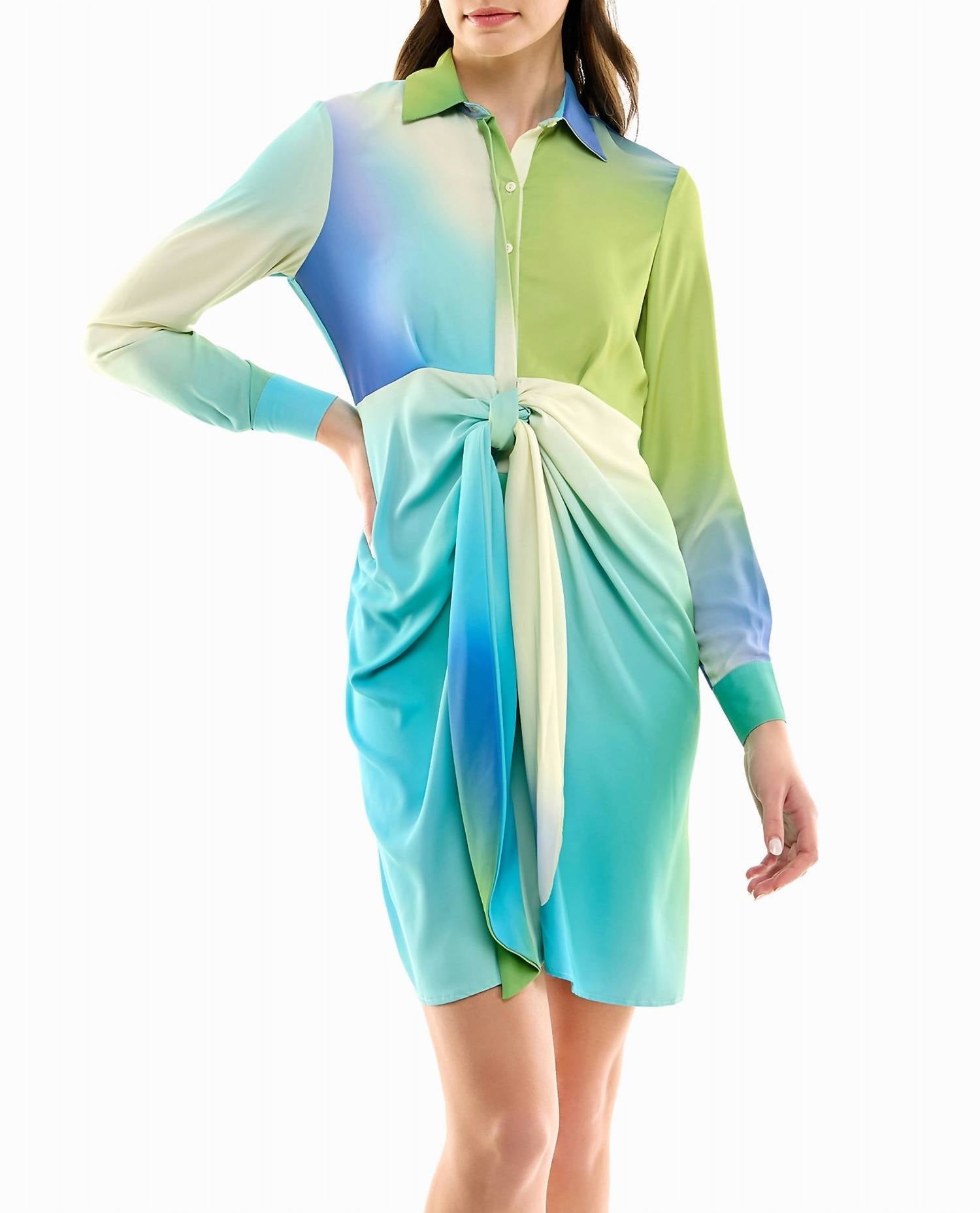 Nicole Miller - Audrey Silk Long Sleeve Shirt Dress