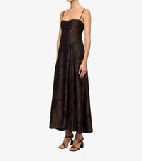 Clea Theron Midi Dress in arabica - women's dress - alternate view