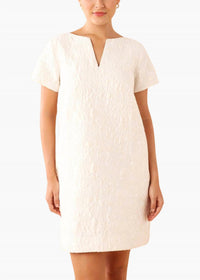 ABBEY GLASS Lulu Dress in white bubble jacquard - women's dress