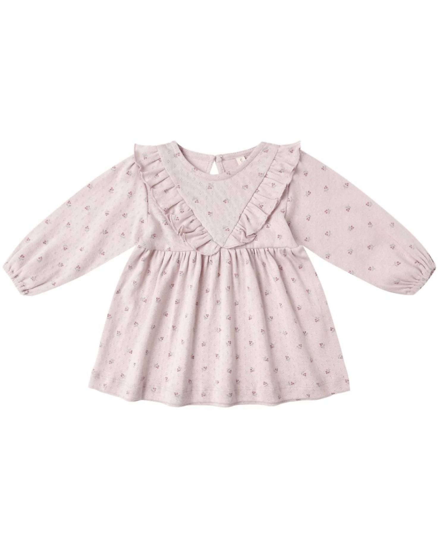 Quincy Mae - Girls' Long Sleeve Ruffle V Dress