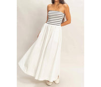 Hyfve - Striped Strapless Flowy Dress