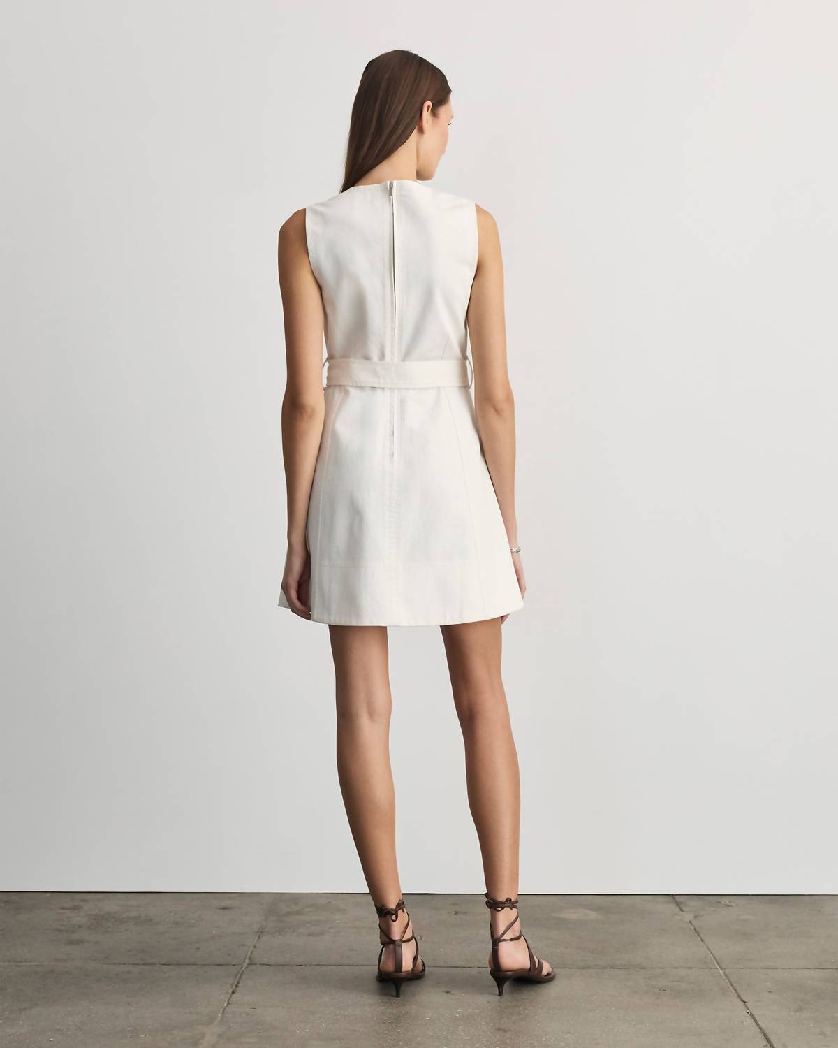 TANYA TAYLOR Reina Mini Dress in chalk - women's dress - alternate view