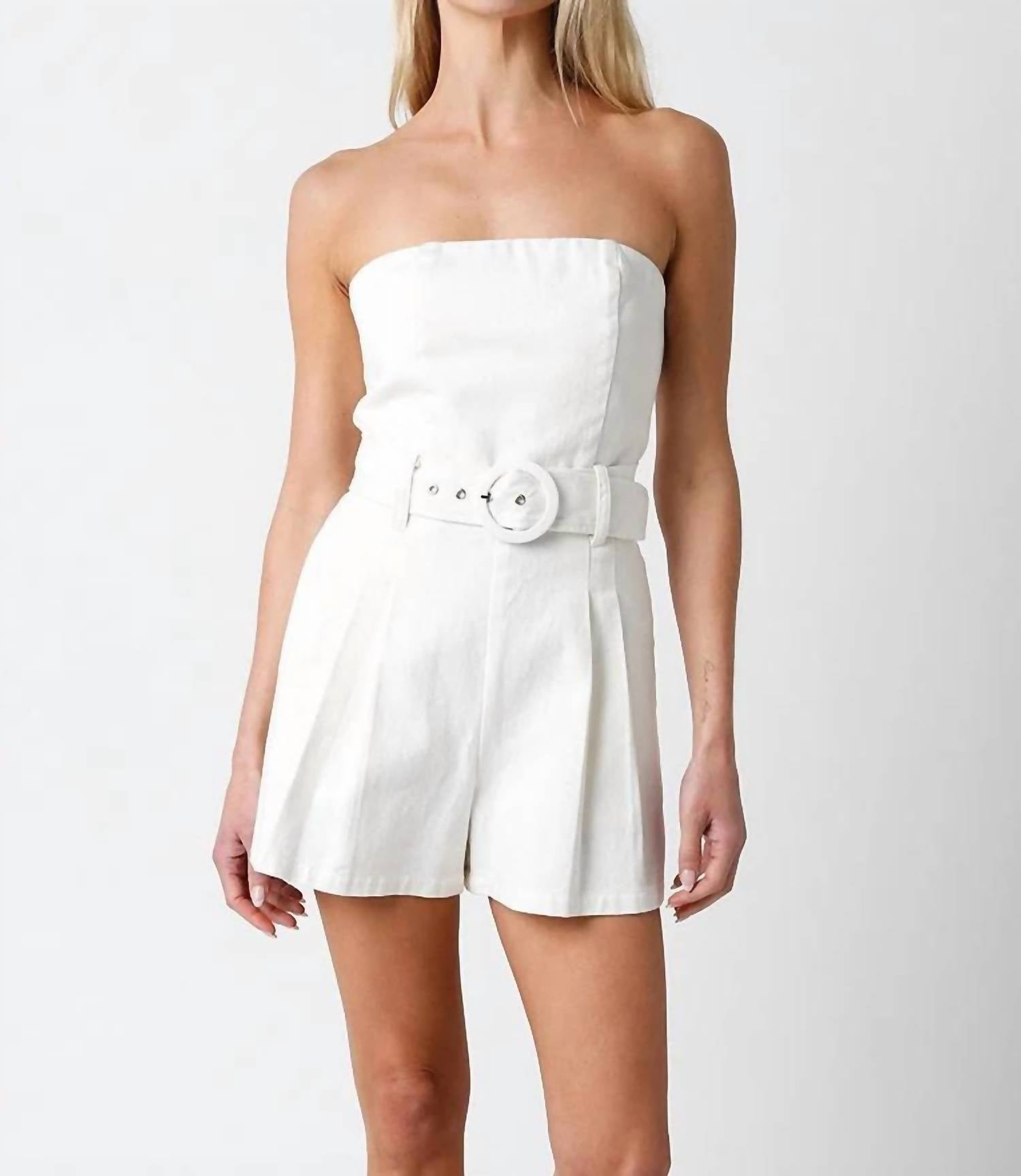 Olivaceous - Stella Strapless Romper