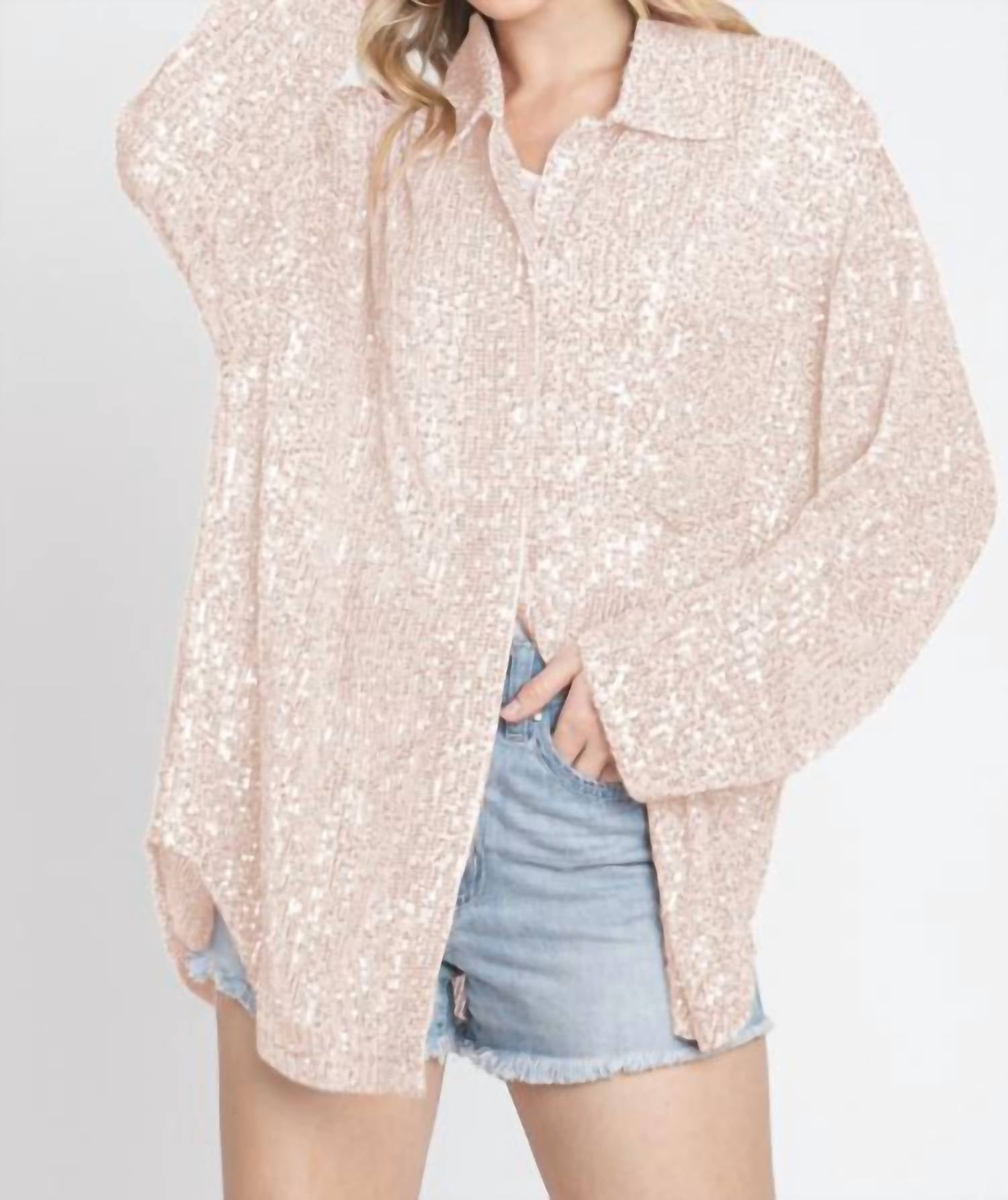 Sewn And Seen - Sequin Button Down