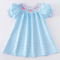 Okie + Lou - Girls Dino Checkered Dress