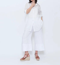 Blueberry - Sheer Button Up Tunic