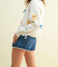 Cloud Ten - Colorful Bow Cardigan