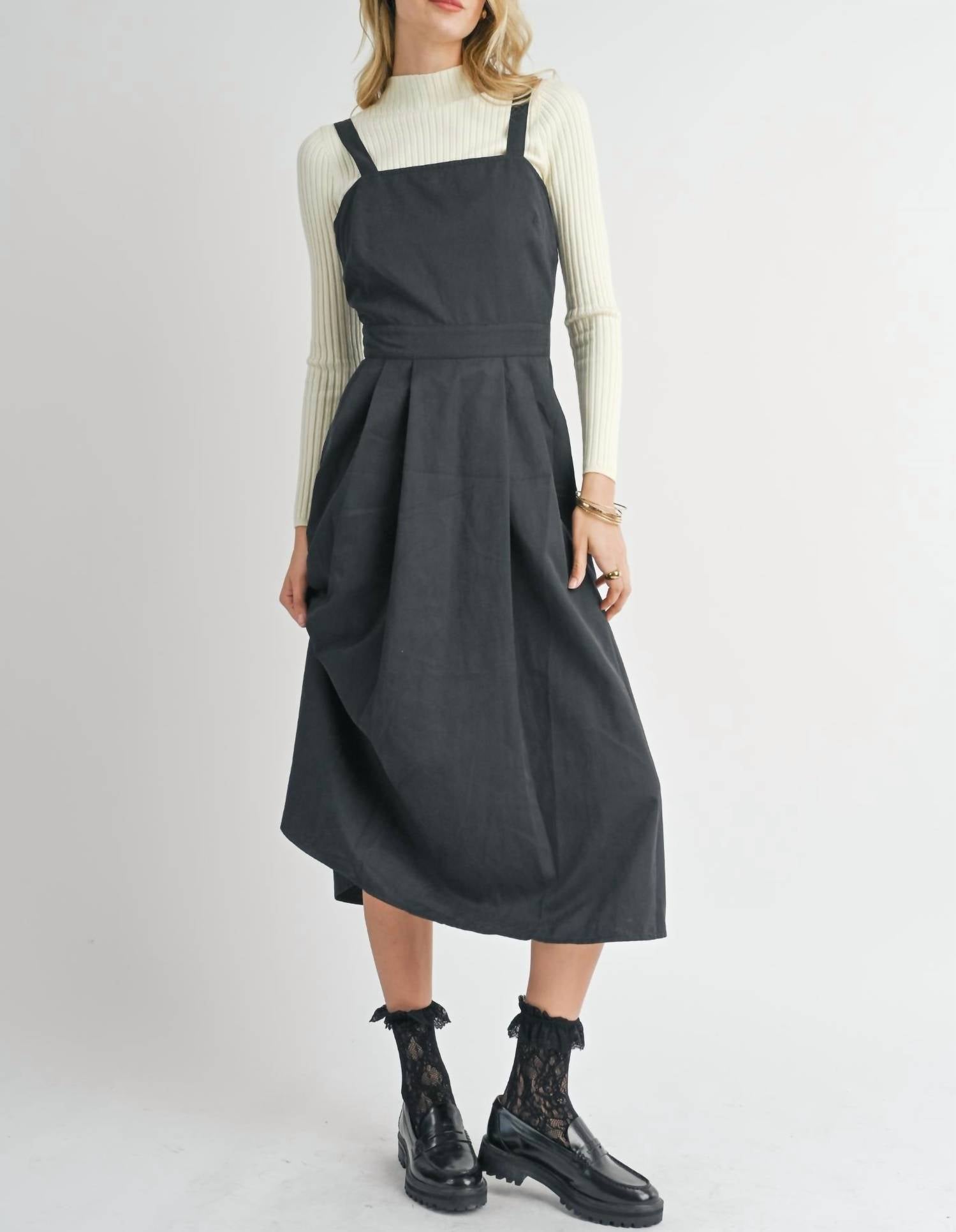 Sadie & Sage - Olive Groves Front Pleat Midi Dress