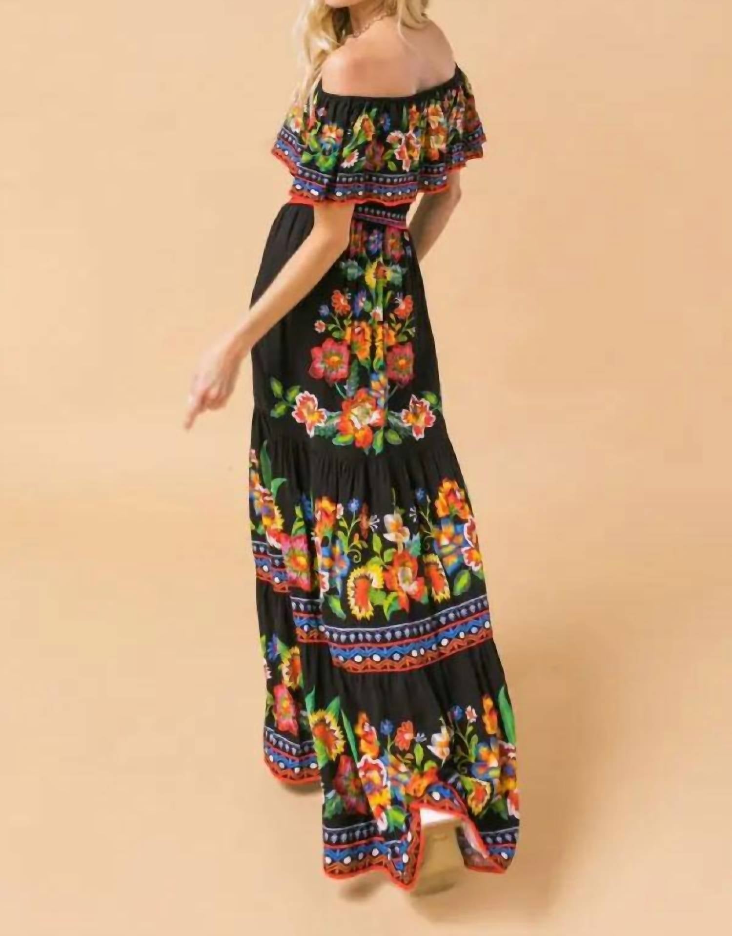Flying Tomato - Midnight Garden Maxi Dress