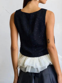 Lalavon - Sleeveless Tank with Ruffle Detail