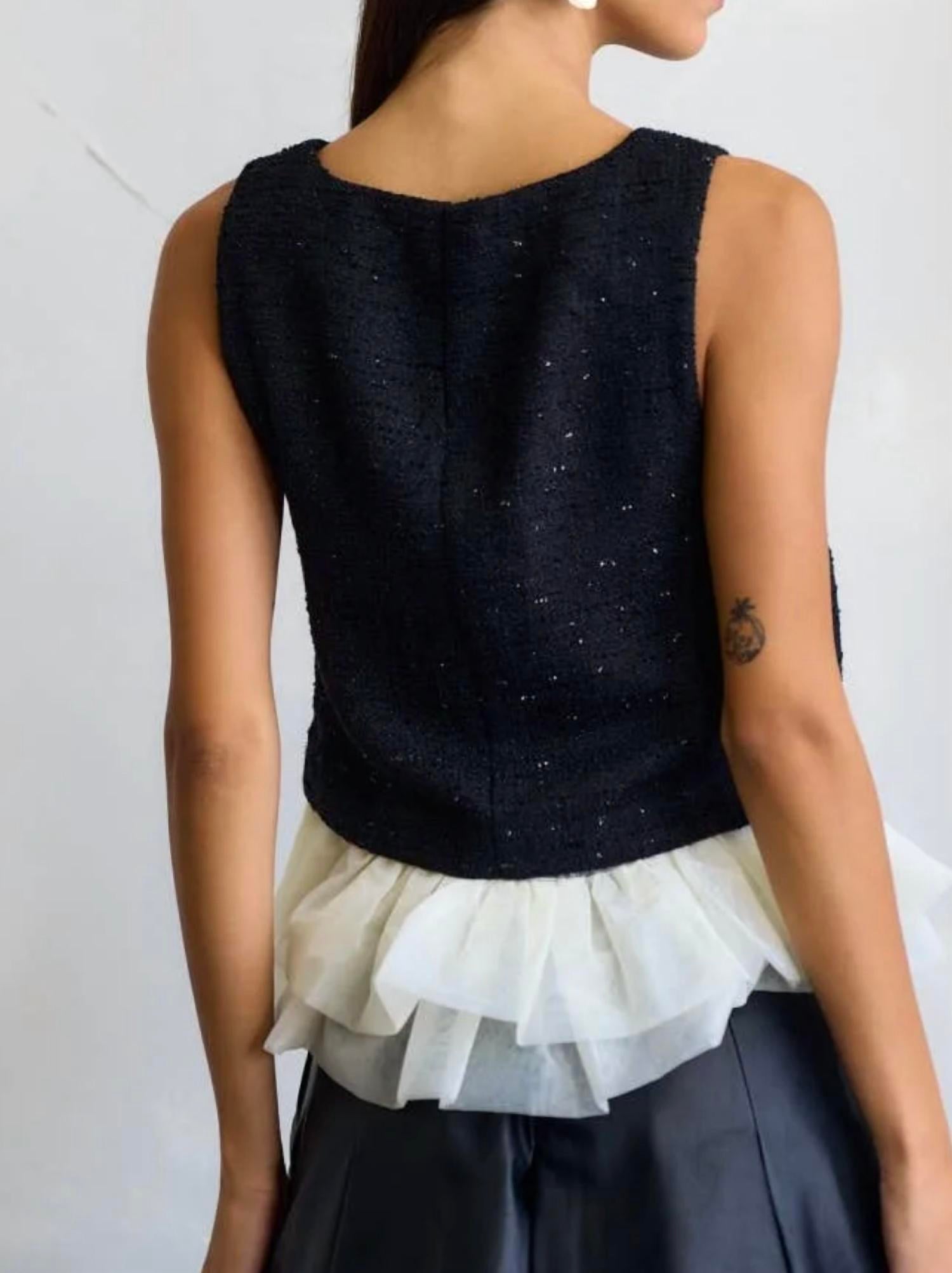 Lalavon - Sleeveless Tank with Ruffle Detail