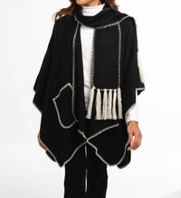 Noelle - Whipstitch Wrap With Scarf