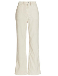 Women 70s Pocket Loose Flare Pants Corduroy