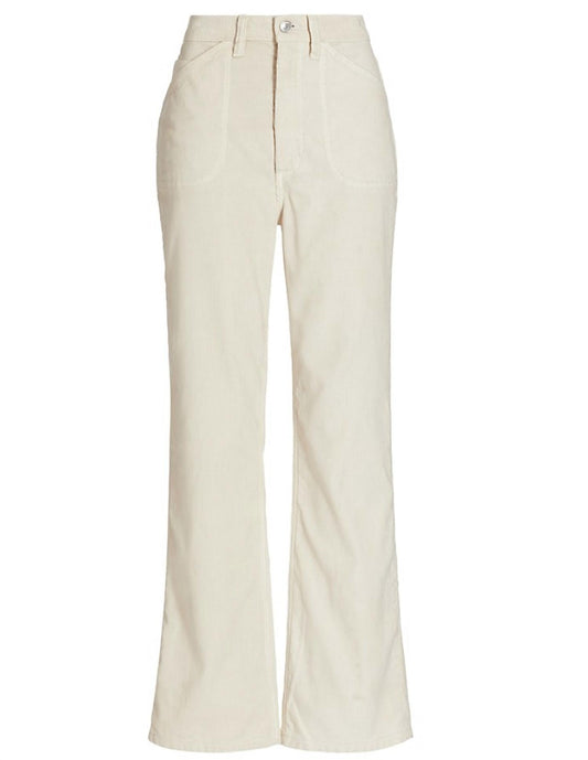 Women 70s Pocket Loose Flare Pants Corduroy