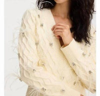ALLISON NEW YORK Briar Sweater Top in ivory - women's sweater
