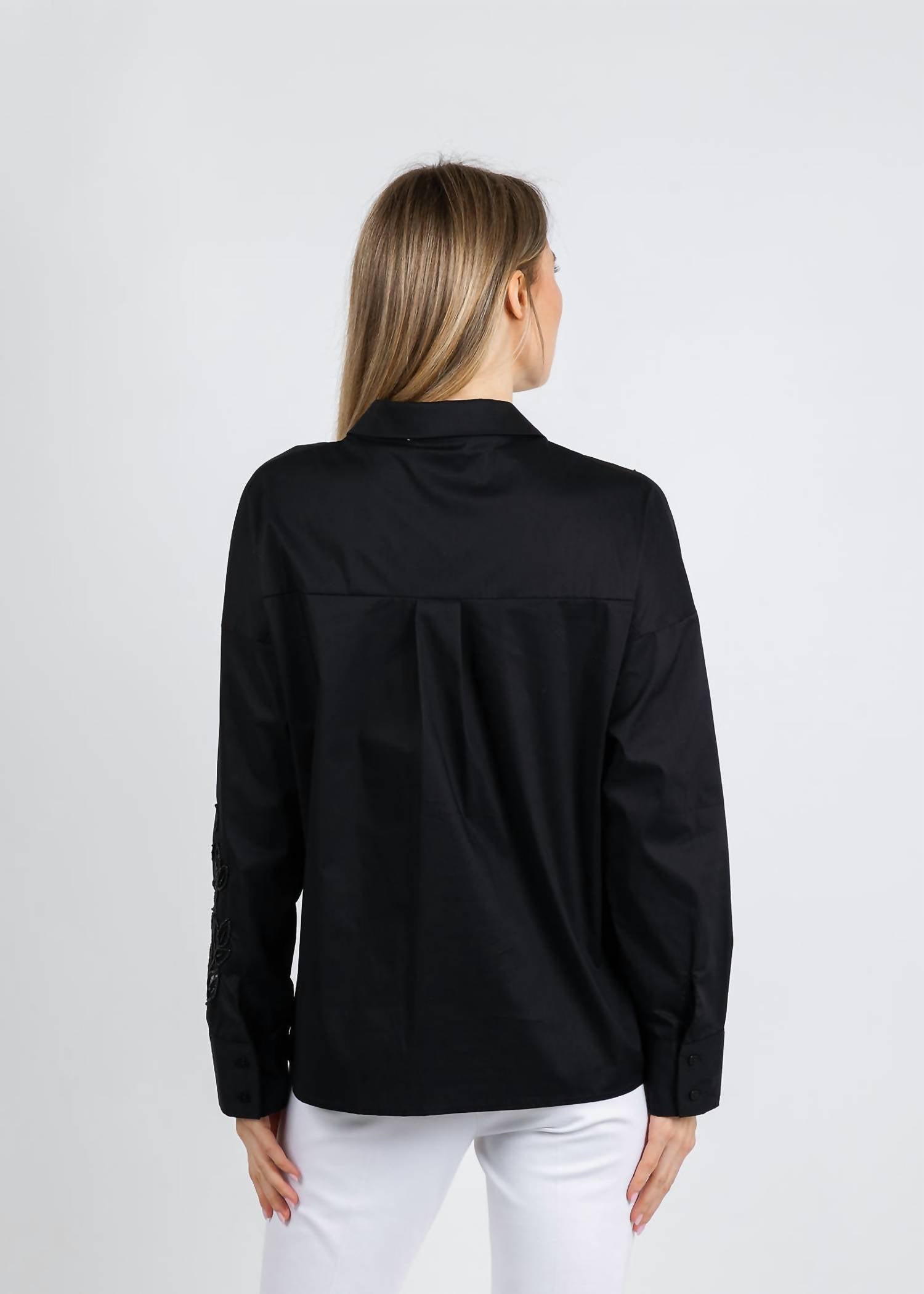 Leo & Ugo - Beaded Flower Button Down Shirt