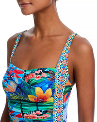 Johnny Was - Twist Front Ruched One Piece Swimsuit