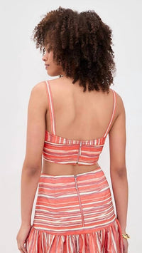 ALEXIS Kit Top in crimson stripe - women's shirt - alternate view