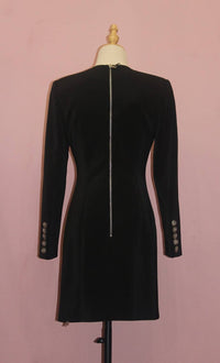 Productseeker Women's Hand-beaded Wheat Ear V-neck Long-sleeved Dress in black - women's dress - detail view