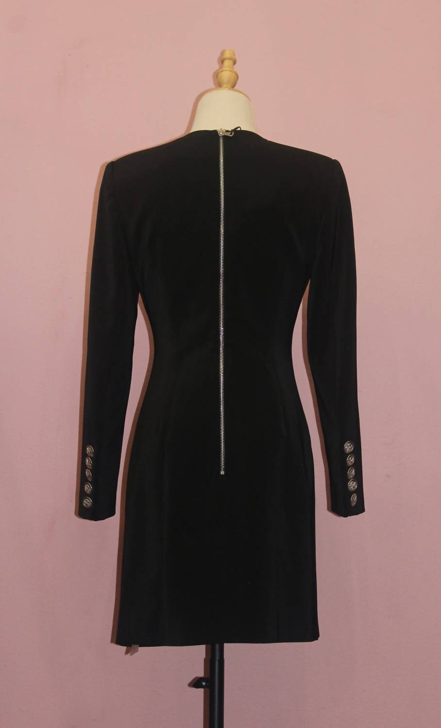 Productseeker Women's Hand-beaded Wheat Ear V-neck Long-sleeved Dress in black - women's dress - detail view