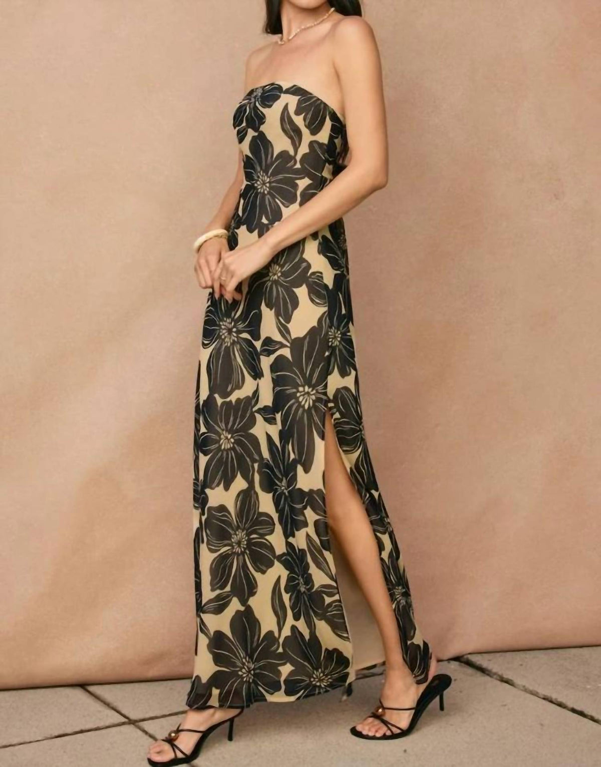 Dress Forum - Women's Midnight Bloom Strapless Maxi Dress