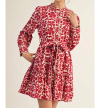 Jodifl - Break Hearts Long Sleeves Floral Mini Dress