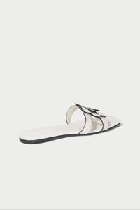 SIMKHAI Women's Monogram Flat Slide in ivory - women's sandal - view 4