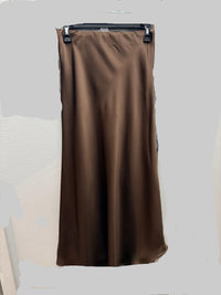 Origami Women's Satin Skirt in chocolate brown - women's skirt - detail view
