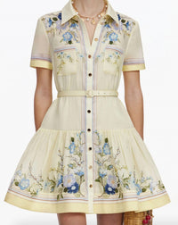 Self-Portrait - Floral Organza Mini Dress