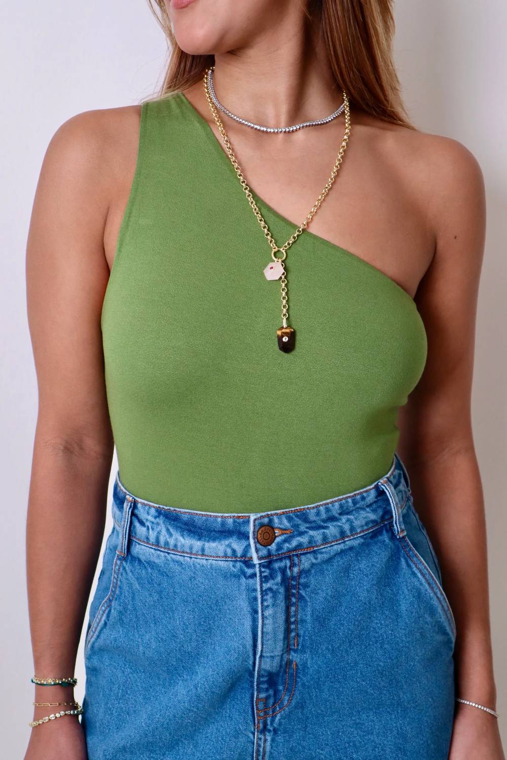 Dress To - One Shoulder Crepe Bodysuit