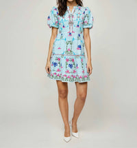 Celina Moon SAHAR MINI DRESS in blue - women's dress