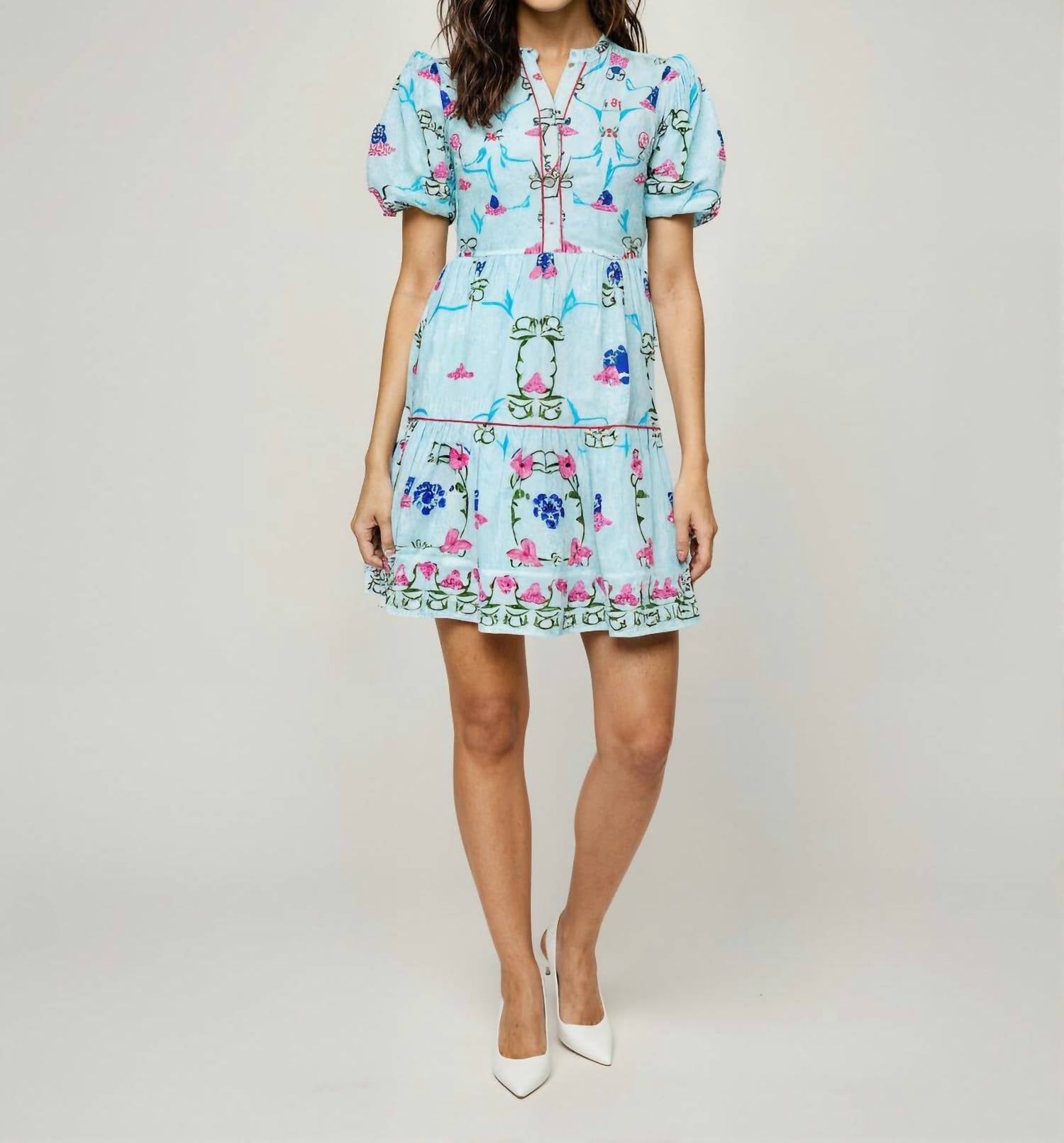 Celina Moon SAHAR MINI DRESS in blue - women's dress