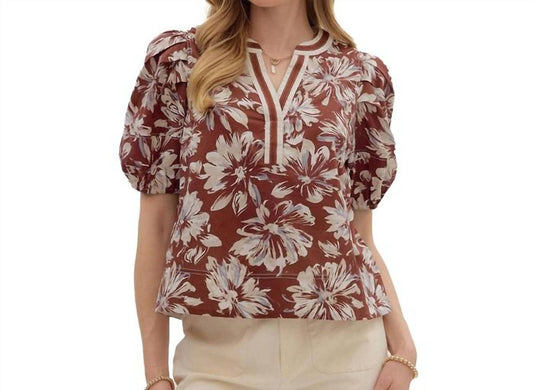 Entro - Blooms Collared Top