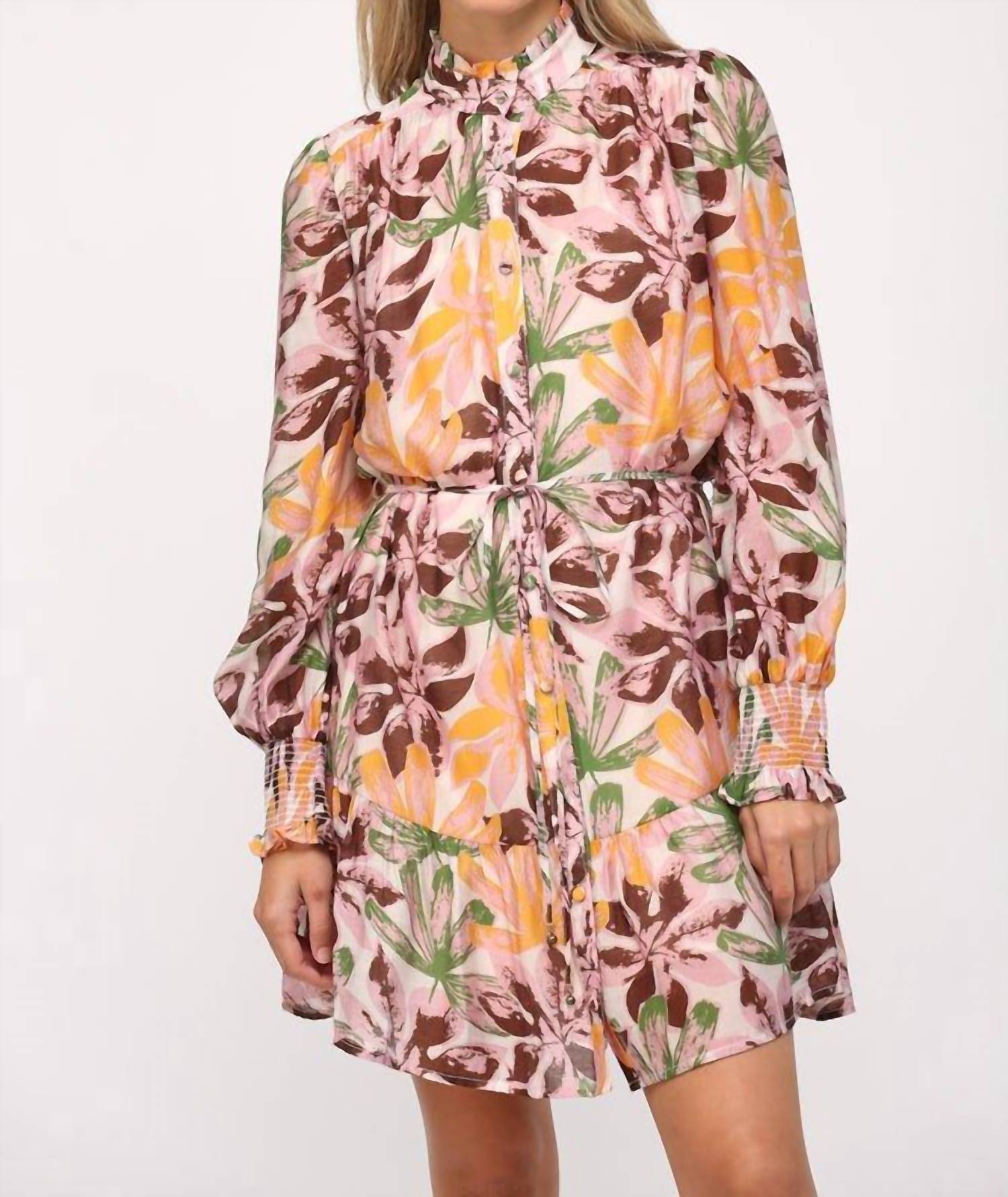 Fate - Fall Flowered Long Sleeve Dress