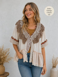 Paperlace - Lace Garden Patchwork Kimono Top