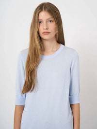 Repeat Cashmere - Fine Knit Short Sleeve Pullover Top