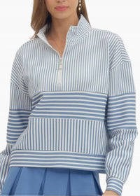 entro Hudon Pullover Top in blue - women's long sleeve top