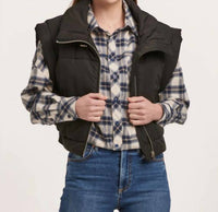 DEAR JOHN DENIM Rosalia Zipper Sleeveless Vest in black - women's jacket